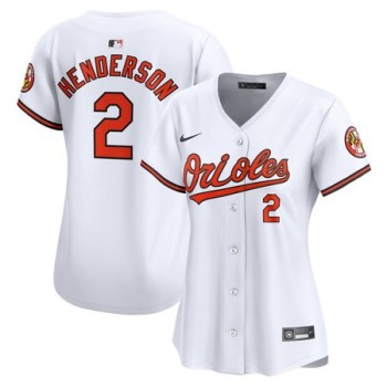 Women's Baltimore Orioles Gunnar Henderson White Home Limited Player Jersey Women's Baltimore Orioles Gunnar Henderson White Home Limited Player Jersey