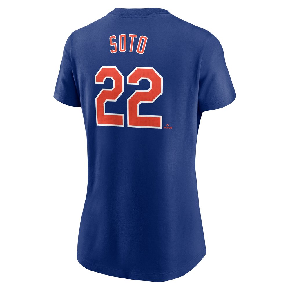 Women's New York Mets #22 Juan Soto Royal Fuse Name & Number T-Shirt Women's New York Mets #22 Juan Soto Royal Fuse Name & Number T-Shirt