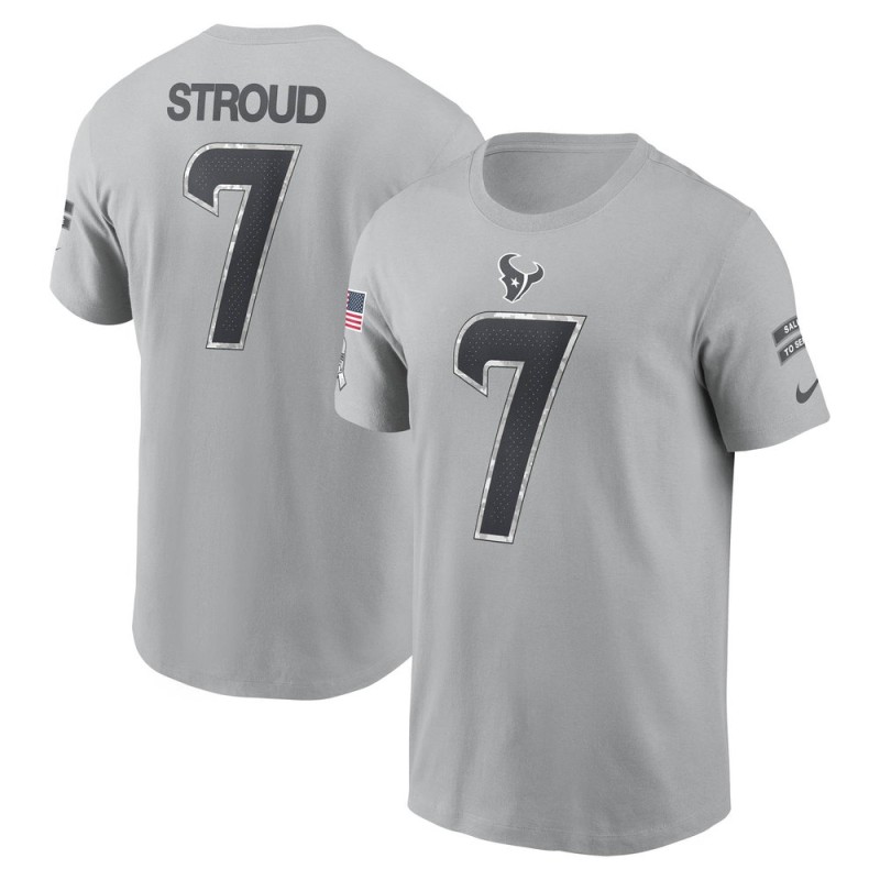 Men's Houston Texans C.J. Stroud Nike Gray 2024 Salute To Service Name & Number T-Shirt Men's Houston Texans C.J. Stroud Nike Gray 2024 Salute To Service Name & Number T-Shirt