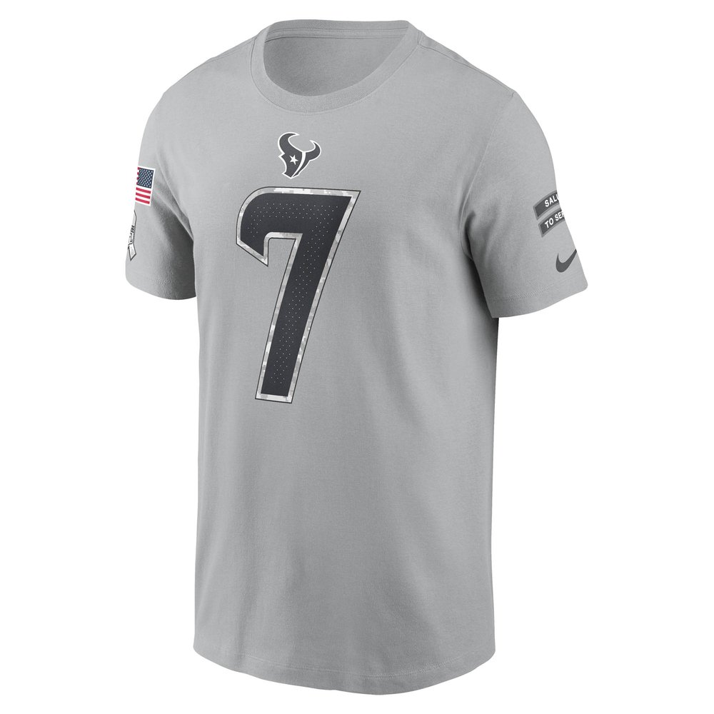 Men's Houston Texans C.J. Stroud Gray 2024 Salute To Service Name & Number T-Shirt Men's Houston Texans C.J. Stroud Gray 2024 Salute To Service Name & Number T-Shirt