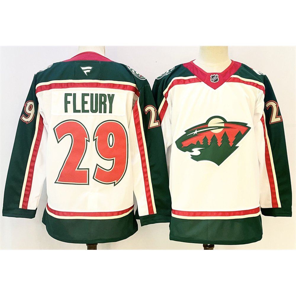 Men's Minnesota Wild #29 Marc-Andre Fleury White 2025 25th Anniversary Stitched Hockey Premium Jersey