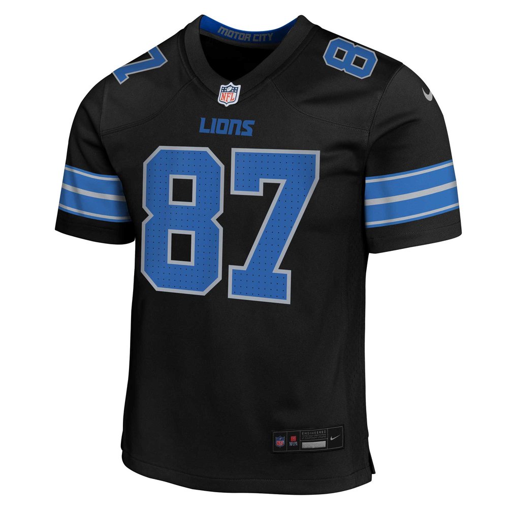 Youth Detroit Lions #87 Sam LaPorta Black Alternate Player Game Jersey Youth Detroit Lions #87 Sam LaPorta Black Alternate Player Game Jersey