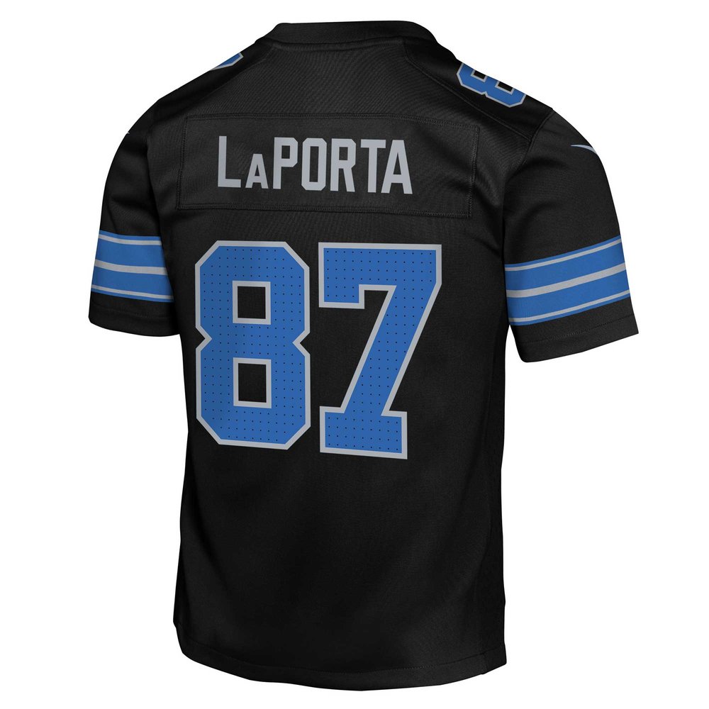 Youth Detroit Lions #87 Sam LaPorta Black Alternate Player Game Jersey Youth Detroit Lions #87 Sam LaPorta Black Alternate Player Game Jersey