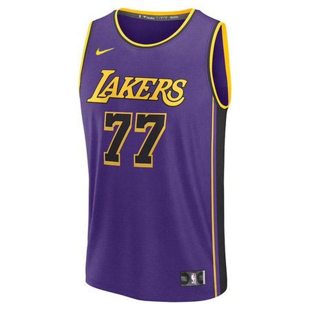 Unisex Los Angeles Lakers #77 Luka Doncic Purple Swingman City Edition Jersey Unisex Los Angeles Lakers #77 Luka Doncic Purple Swingman City Edition Jersey