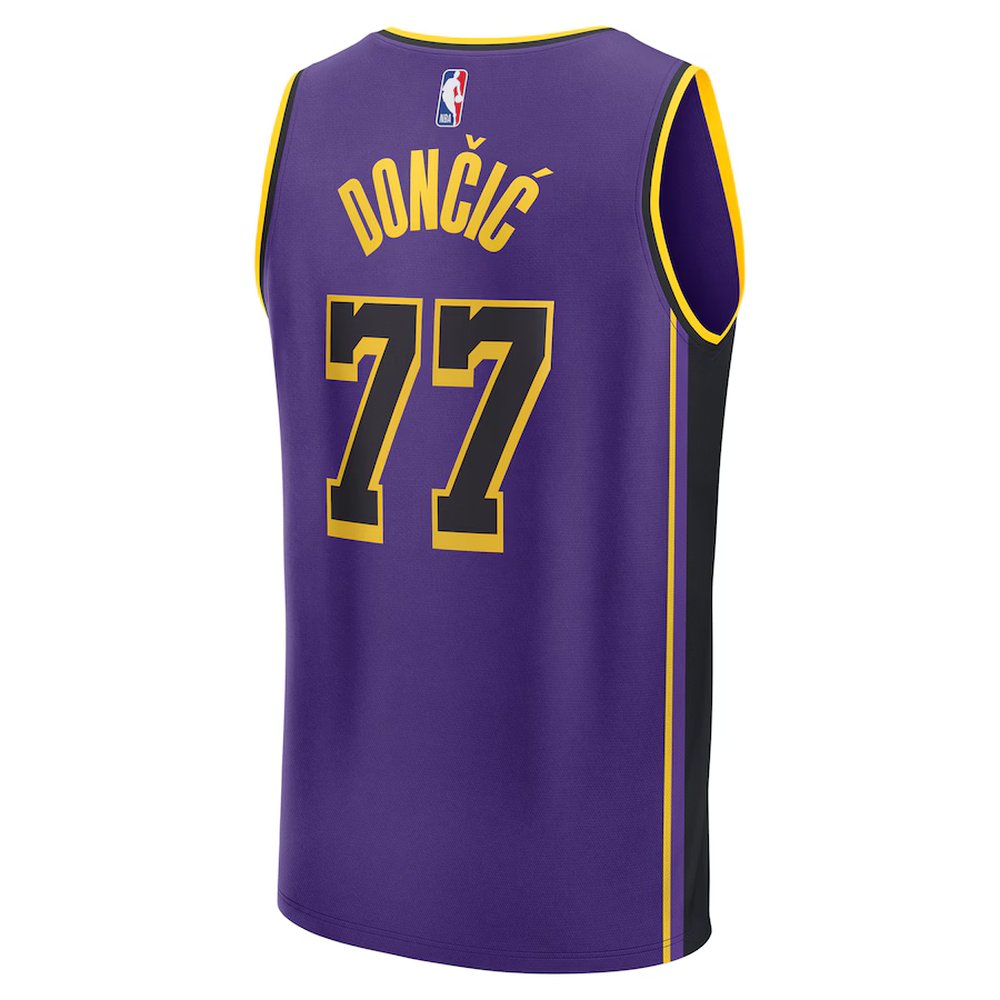 Unisex Los Angeles Lakers #77 Luka Doncic Purple Swingman City Edition Jersey Unisex Los Angeles Lakers #77 Luka Doncic Purple Swingman City Edition Jersey
