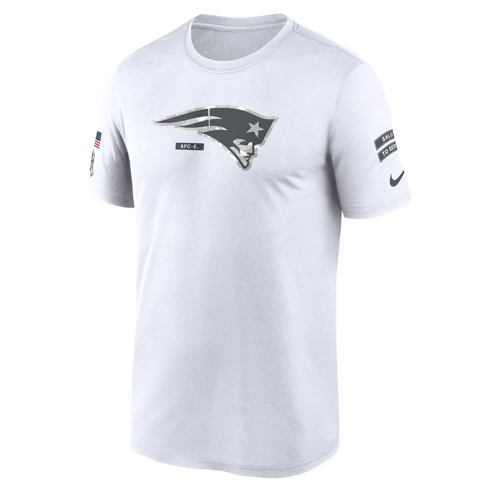 Men's New England Patriots White 2024 Salute To Service Legend Performance T-Shirt