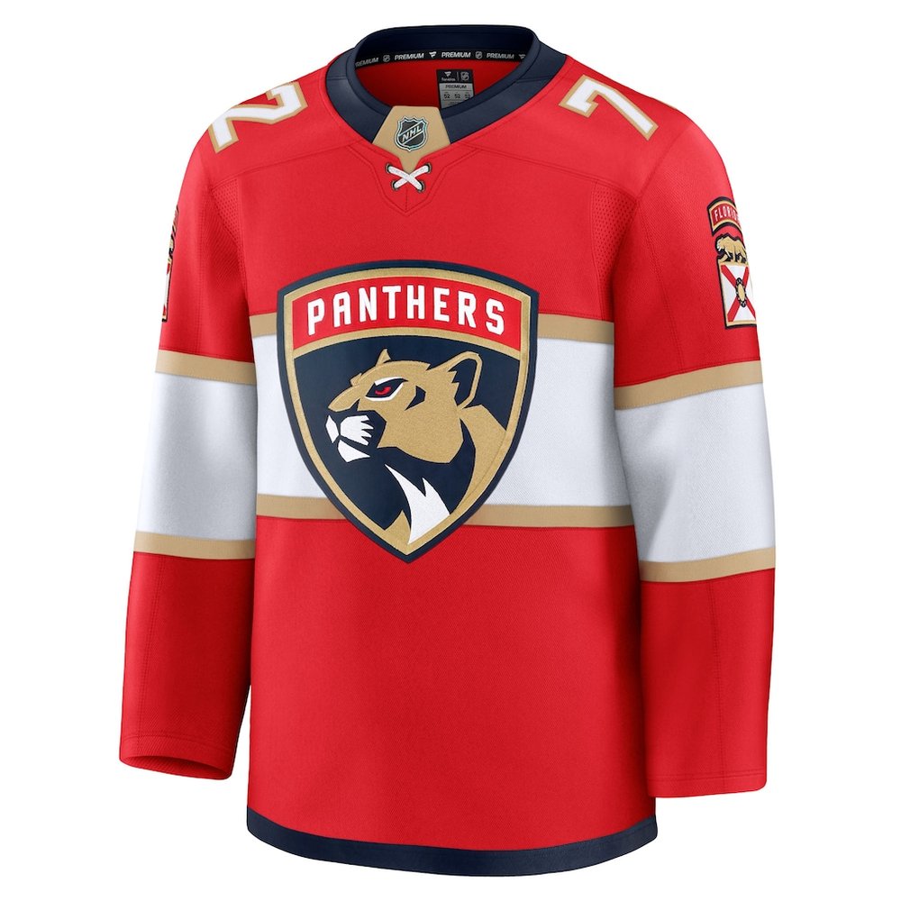 Men's Florida Panthers #72 Sergei Bobrovsky Red Premium Jersey