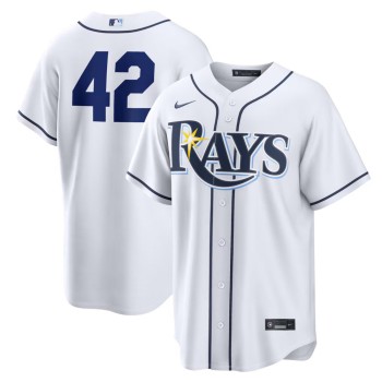 Youth Tampa Bay Rays #42 Jackie Robinson Nike White Home 2026 Jackie Robinson Day Replica Jersey