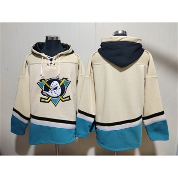 Men's Anaheim Ducks Blank Cream Ageless Must-Have Lace-Up Pullover Hoodie Men's Anaheim Ducks Blank Cream Ageless Must-Have Lace-Up Pullover Hoodie