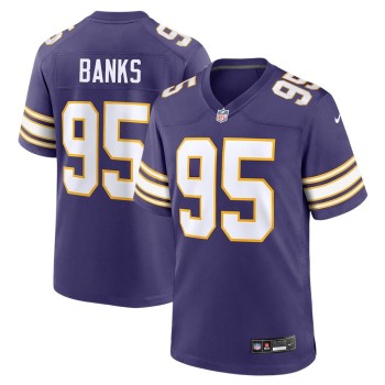 Youth Minnesota Vikings #95 Caleb Banks Purple 2026 NFL Draft Game Jersey