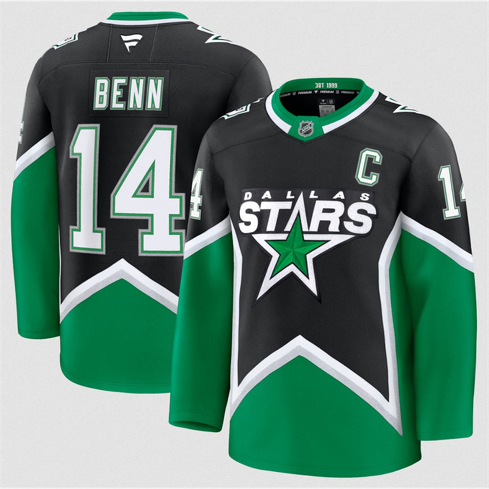 Men's Dallas Stars #14 Jamie Benn Black 2025-26 Alternate Stitched Hockey Premium Jersey Men's Dallas Stars #14 Jamie Benn Black 2025-26 Alternate Stitched Hockey Premium Jersey