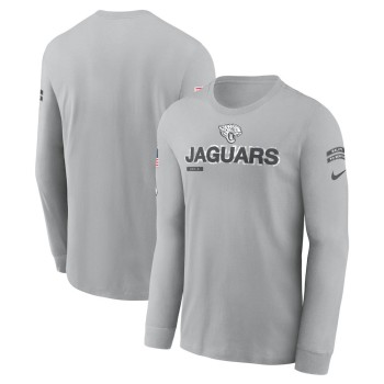 Men's Jacksonville Jaguars Gray 2024 Salute To Service Long Sleeve T-Shirt
