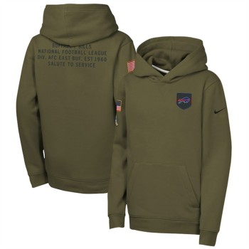 Youth Buffalo Bills Olive 2025 Salute to Service Club Fleece Hoodie