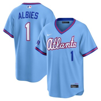 Men's Atlanta Braves #1 Ozzie Albies Powder Blue 2026 City Connect Stitched Jersey