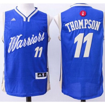 Warriors #11 Klay Thompson Blue 2015-2016 Christmas Day Stitched NBA Jersey Warriors #11 Klay Thompson Blue 2015-2016 Christmas Day Stitched NBA Jersey
