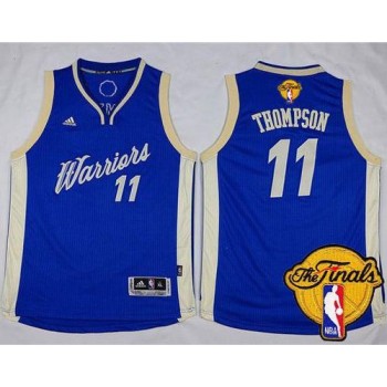 Warriors #11 Klay Thompson Blue 2015-2016 Christmas Day The Finals Patch Stitched Youth NBA Jersey Warriors #11 Klay Thompson Blue 2015-2016 Christmas Day The Finals Patch Stitched Youth NBA Jersey