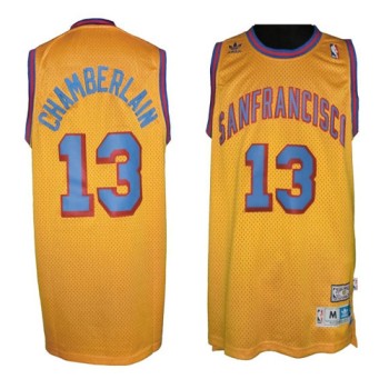 Warriors #13 Wilt Chamberlain Gold Throwback San Francisco Stitched NBA Jersey Warriors #13 Wilt Chamberlain Gold Throwback San Francisco Stitched NBA Jersey