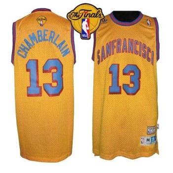 Warriors #13 Wilt Chamberlain Gold Throwback San Francisco The Finals Patch Stitched NBA Jersey Warriors #13 Wilt Chamberlain Gold Throwback San Francisco The Finals Patch Stitched NBA Jersey