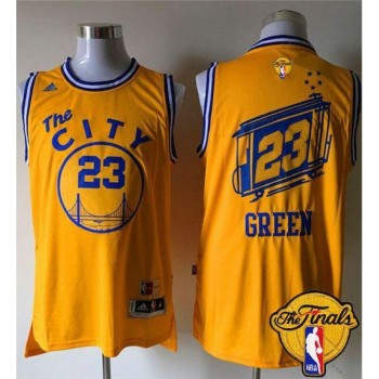 Warriors #23 Draymond Green Gold Throwback The City The Finals Patch Stitched NBA Jersey Warriors #23 Draymond Green Gold Throwback The City The Finals Patch Stitched NBA Jersey