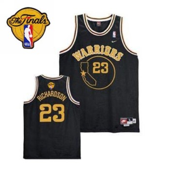 Warriors #23 Jason Richardson Black Throwback The Finals Patch Stitched NBA Jersey Warriors #23 Jason Richardson Black Throwback The Finals Patch Stitched NBA Jersey