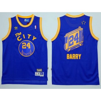 Warriors #24 Rick Barry Blue Throwback The City Stitched NBA Jersey Warriors #24 Rick Barry Blue Throwback The City Stitched NBA Jersey