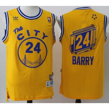 Warriors #24 Rick Barry Gold Throwback The City Stitched NBA Jersey Warriors #24 Rick Barry Gold Throwback The City Stitched NBA Jersey