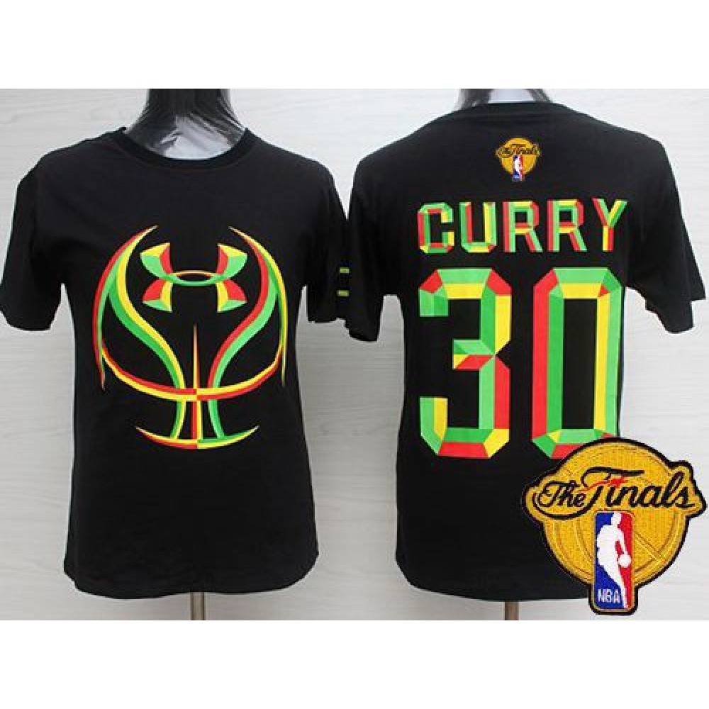 Warriors #30 Stephen Curry Black Candy Under Armour The Finals Patch Stitched NBA Jersey