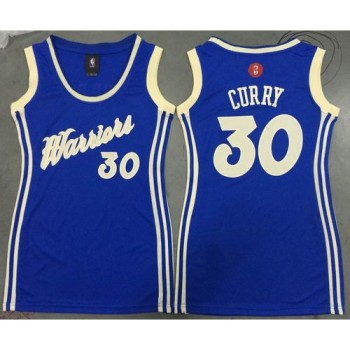 Warriors #30 Stephen Curry Blue 2015-2016 Christmas Day Women's Dress Stitched NBA Jersey Warriors #30 Stephen Curry Blue 2015-2016 Christmas Day Women's Dress Stitched NBA Jersey