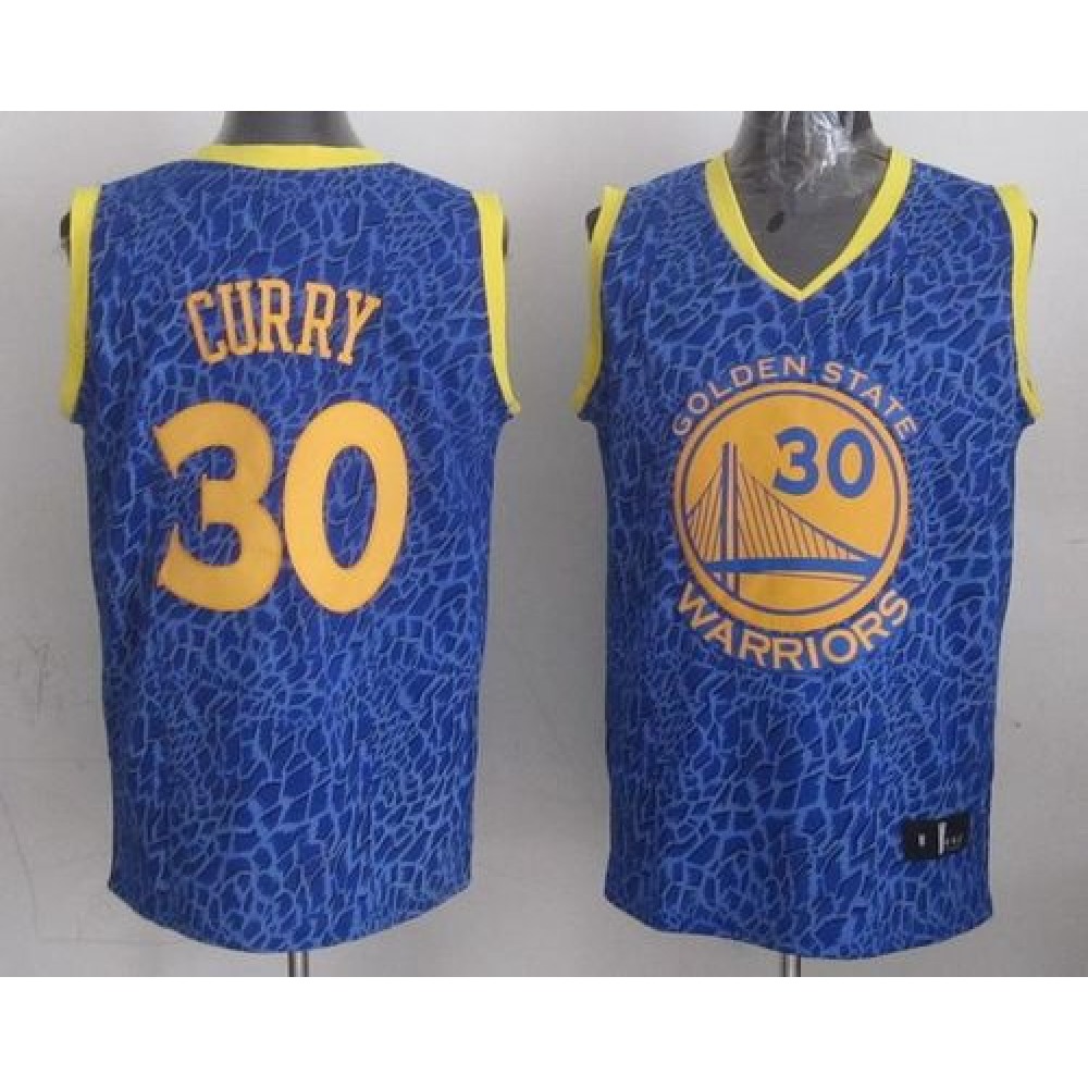 Warriors #30 Stephen Curry Blue Crazy Light Stitched NBA Jersey