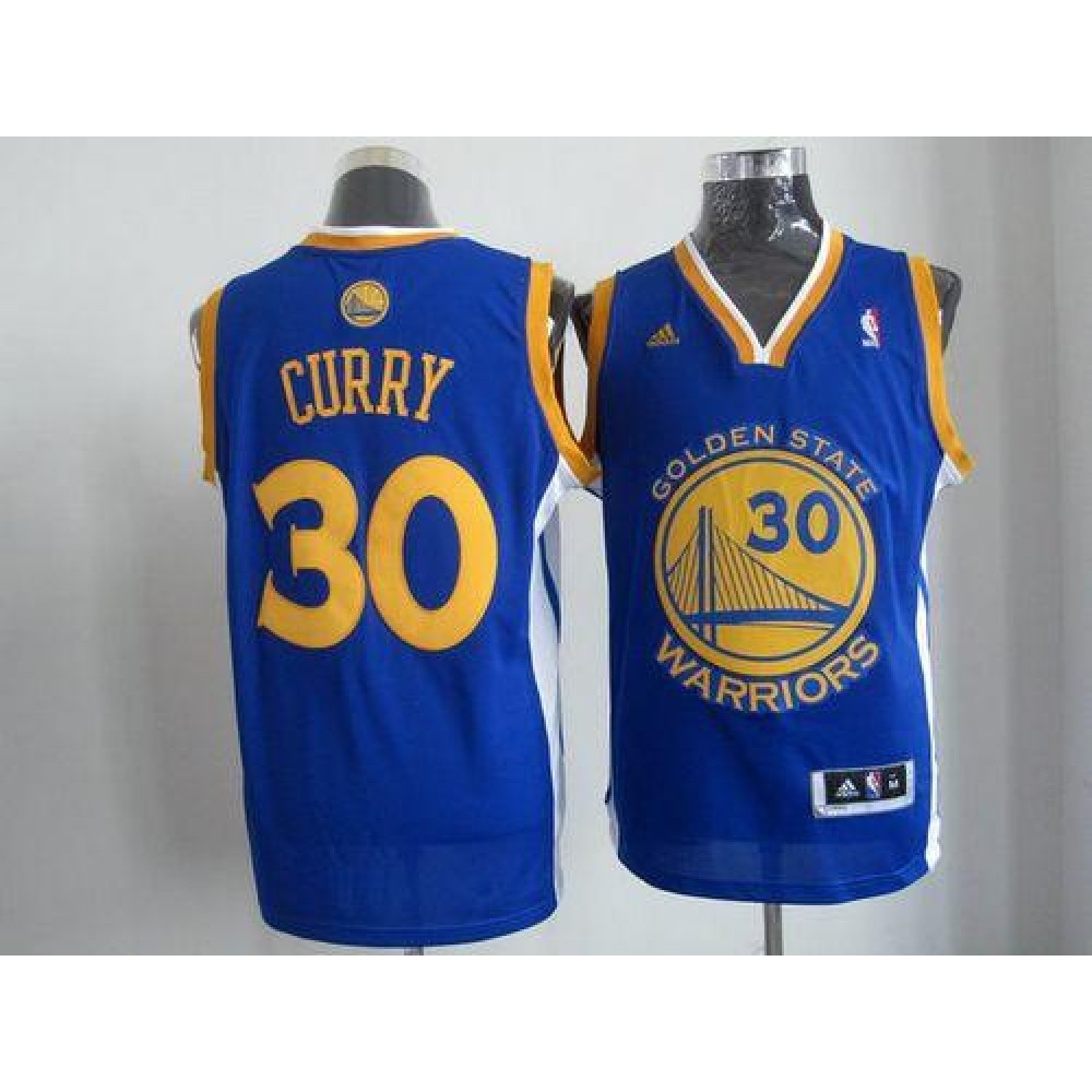 Warriors #30 Stephen Curry Blue Revolution 30 Stitched NBA Jersey