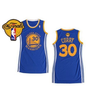 Warriors #30 Stephen Curry Blue The Finals Patch Women's Dress Stitched NBA Jersey Warriors #30 Stephen Curry Blue The Finals Patch Women's Dress Stitched NBA Jersey