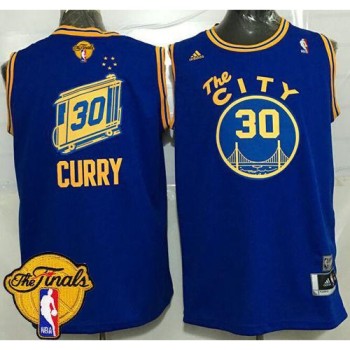 Warriors #30 Stephen Curry Blue Throwback The City The Finals Patch Stitched NBA Jersey Warriors #30 Stephen Curry Blue Throwback The City The Finals Patch Stitched NBA Jersey