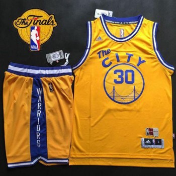Warriors #30 Stephen Curry Gold Throwback The City A Set The Finals Patch Stitched NBA Jersey Warriors #30 Stephen Curry Gold Throwback The City A Set The Finals Patch Stitched NBA Jersey