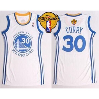Warriors #30 Stephen Curry White The Finals Patch Women's Dress Stitched NBA Jersey Warriors #30 Stephen Curry White The Finals Patch Women's Dress Stitched NBA Jersey