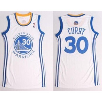 Warriors #30 Stephen Curry White Women's Dress Stitched NBA Jersey Warriors #30 Stephen Curry White Women's Dress Stitched NBA Jersey