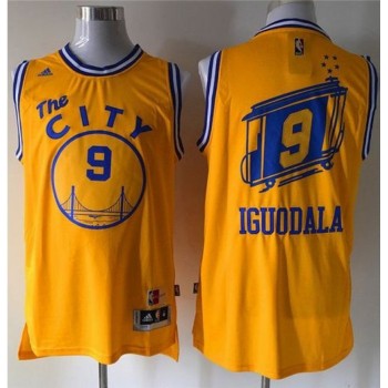 Warriors #9 Andre Iguodala Gold Throwback The City Stitched NBA Jersey Warriors #9 Andre Iguodala Gold Throwback The City Stitched NBA Jersey