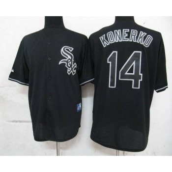 White Sox #14 Paul Konerko Black Fashion Stitched MLB Jersey White Sox #14 Paul Konerko Black Fashion Stitched MLB Jersey