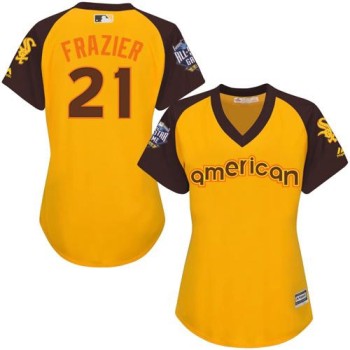 White Sox #21 Todd Frazier Gold 2016 All-Star American League Women's Stitched MLB Jersey White Sox #21 Todd Frazier Gold 2016 All-Star American League Women's Stitched MLB Jersey