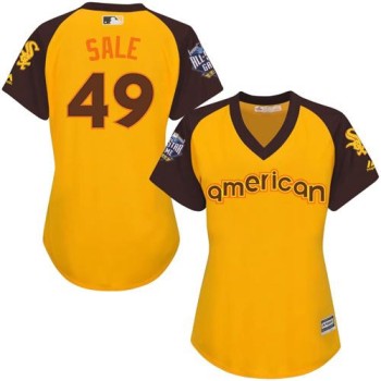 White Sox #49 Chris Sale Gold 2016 All-Star American League Women's Stitched MLB Jersey White Sox #49 Chris Sale Gold 2016 All-Star American League Women's Stitched MLB Jersey