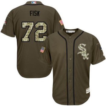 White Sox #72 Carlton Fisk Green Salute to Service Stitched MLB Jersey White Sox #72 Carlton Fisk Green Salute to Service Stitched MLB Jersey