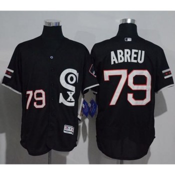 White Sox #79 Jose Abreu Black New Flexbase Authentic Collection Stitched MLB Jersey White Sox #79 Jose Abreu Black New Flexbase Authentic Collection Stitched MLB Jersey