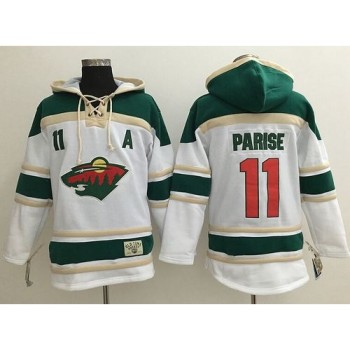Wild #11 Zach Parise White Sawyer Hooded Sweatshirt Stitched NHL Jersey Wild #11 Zach Parise White Sawyer Hooded Sweatshirt Stitched NHL Jersey
