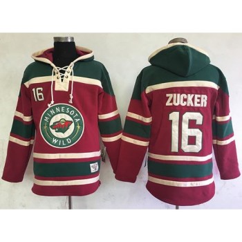 Wild #16 Jason Zucker Red Sawyer Hooded Sweatshirt Stitched NHL Jersey Wild #16 Jason Zucker Red Sawyer Hooded Sweatshirt Stitched NHL Jersey