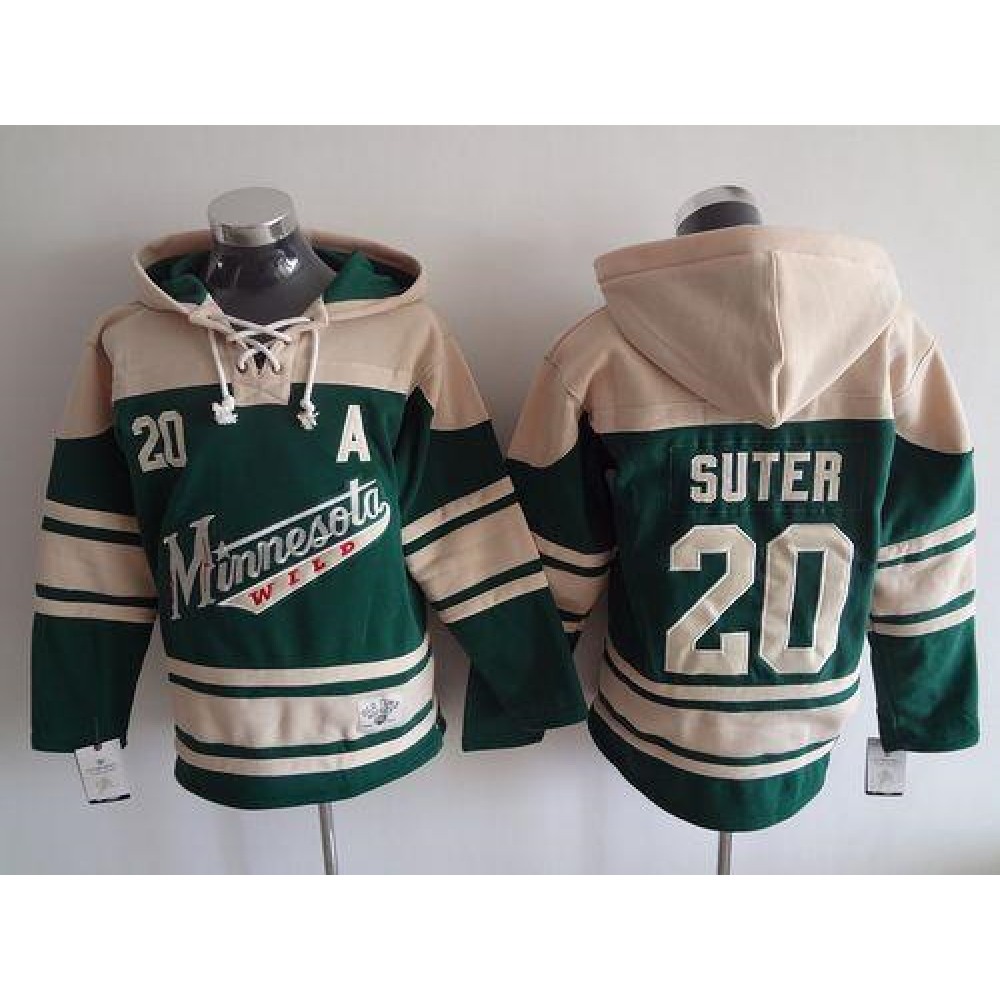 Wild #20 Ryan Suter Green Sawyer Hooded Sweatshirt Stitched NHL Jersey