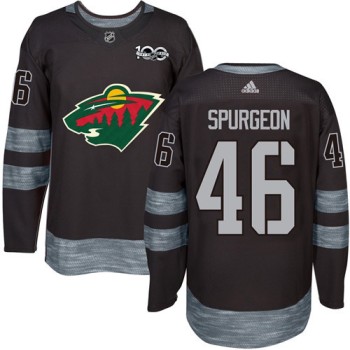 Wild #46 Jared Spurgeon Black 1917-2017 100th Anniversary Stitched NHL Jersey Wild #46 Jared Spurgeon Black 1917-2017 100th Anniversary Stitched NHL Jersey