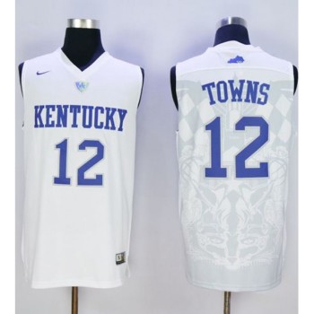 Wildcats #12 Karl-Anthony Towns White Basketball Stitched NCAA Jersey Wildcats #12 Karl-Anthony Towns White Basketball Stitched NCAA Jersey