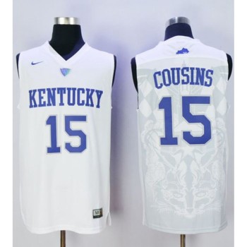 Wildcats #15 DeMarcus Cousins White Basketball Stitched NCAA Jersey Wildcats #15 DeMarcus Cousins White Basketball Stitched NCAA Jersey