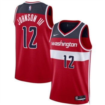 Men's Washington Wizards #12 Tre Johnson III Red 2025 Draft Icon Edition Stitched Basketball Jersey Men's Washington Wizards #12 Tre Johnson III Red 2025 Draft Icon Edition Stitched Basketball Jersey