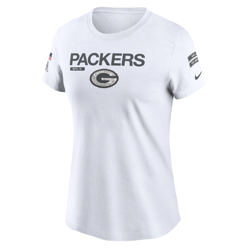 Women's Green Bay Packers  White 2024 Salute To Service Legend Performance T-Shirt
