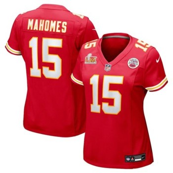 Women's Kansas City Chiefs #15 Patrick Mahomes Red Super Bowl LIX Game Jersey Women's Kansas City Chiefs #15 Patrick Mahomes Red Super Bowl LIX Game Jersey
